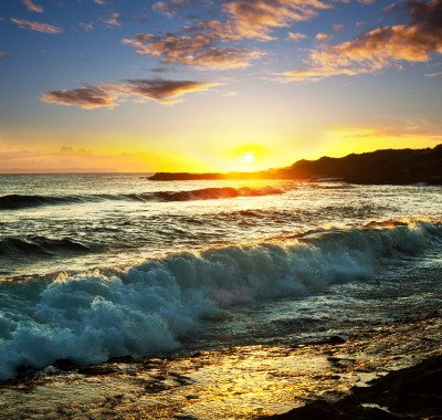 Meer - Psychotherapie Meer im Sonnenuntergang – Meditation und Entspannung